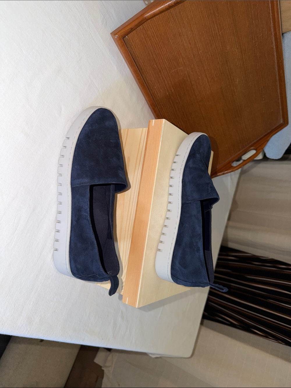 Vionic Women's Navy Suede Slip-On Sneakers - Picture 3 of 4